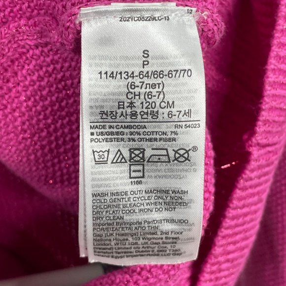 NEW Gap Sweater Girls Small 6 7 pink knit pull over preppy casual girly glitter - Picture 5 of 8